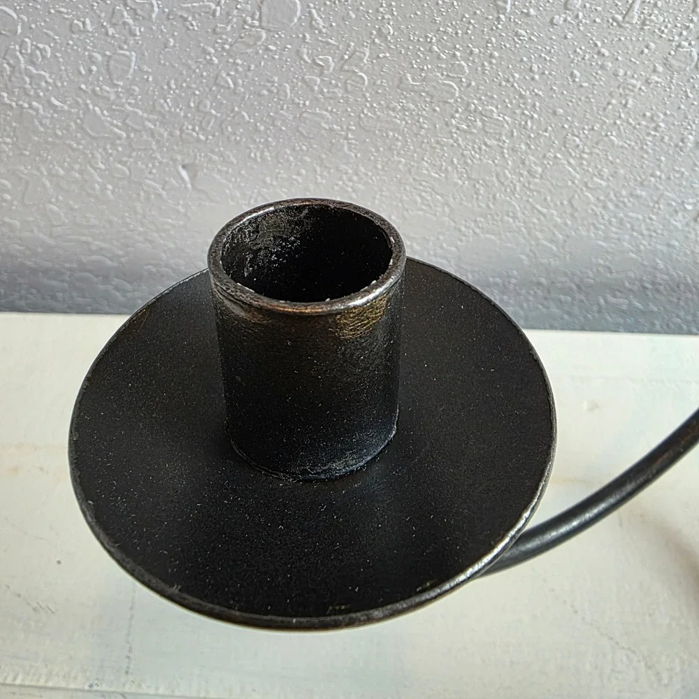 Black Wrought Iron 3 Light Heart Candelabra Taper Candle Holder Rustic Farmhouse